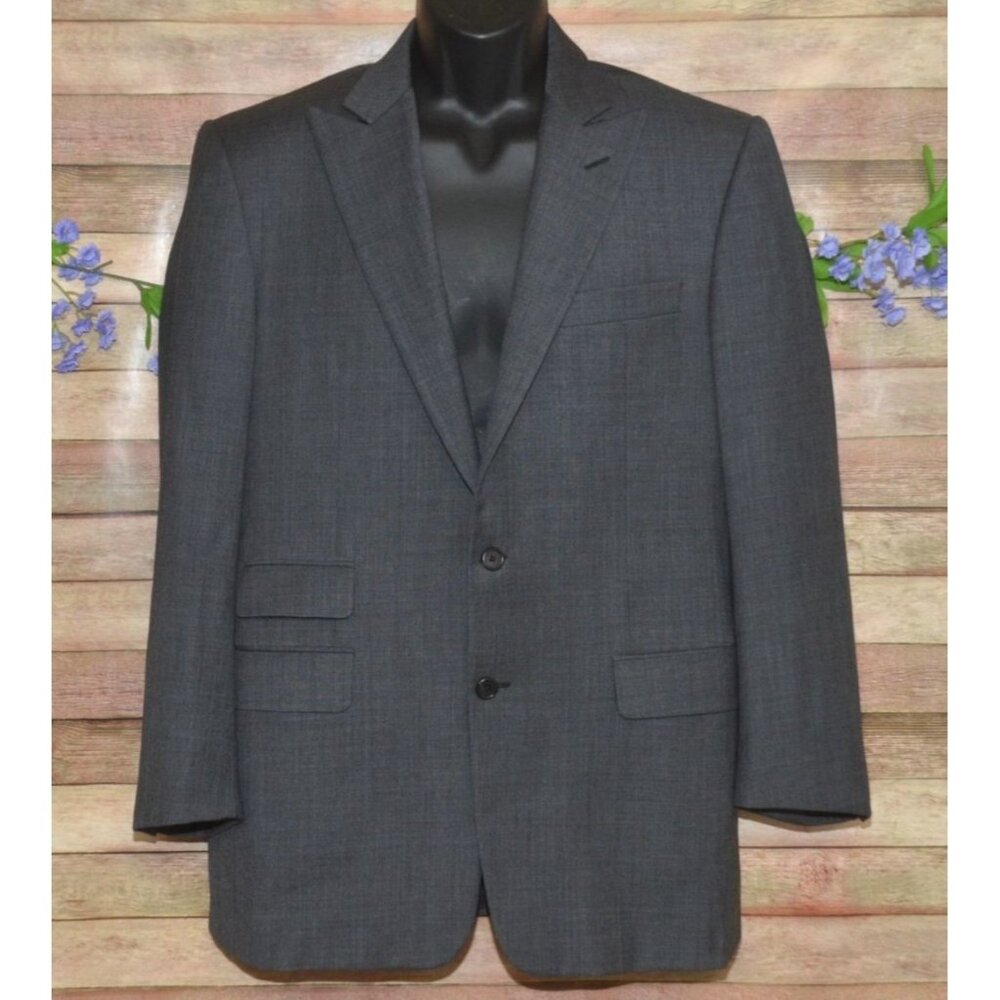 Hickey Freeman Mens 40R Gray Sport Coat Classic Suit Jacket Blazer Made in USA